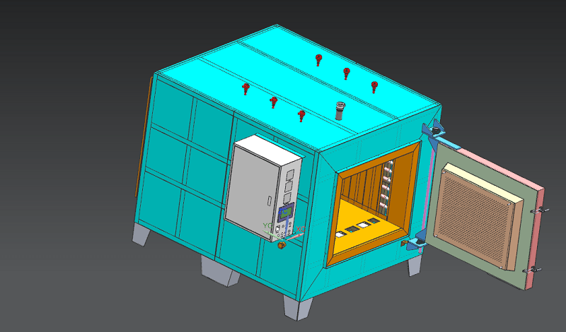 Box-type tempering furnace with left-right door opening