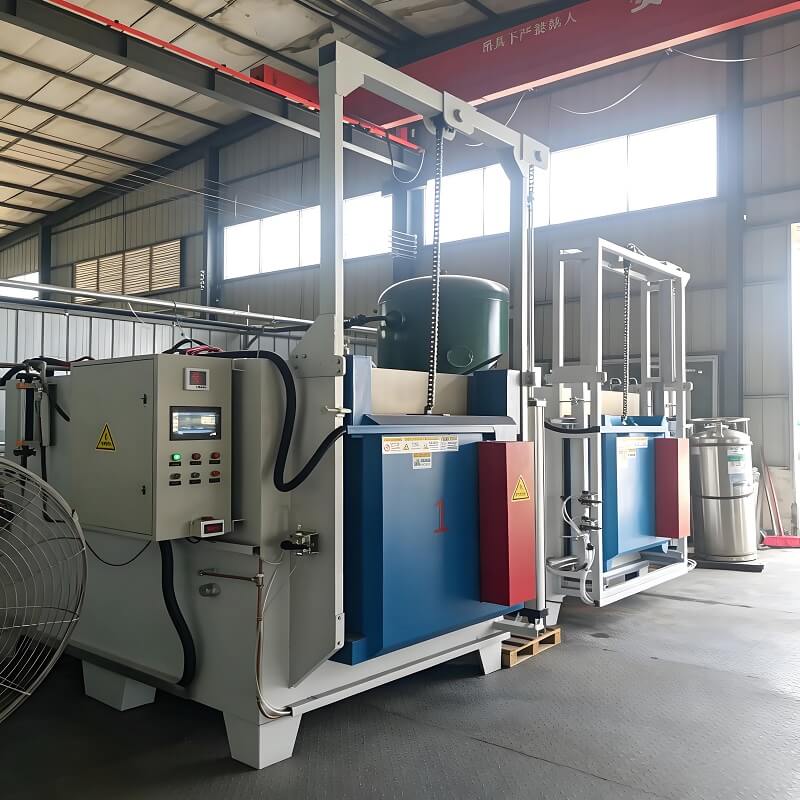 Chamber tempering furnace with vertically opening door