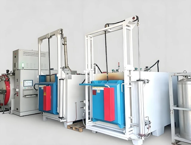 Chamber tempering furnace with vertically opening door