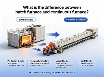 What is the difference between batch furnace and continuous furnace?